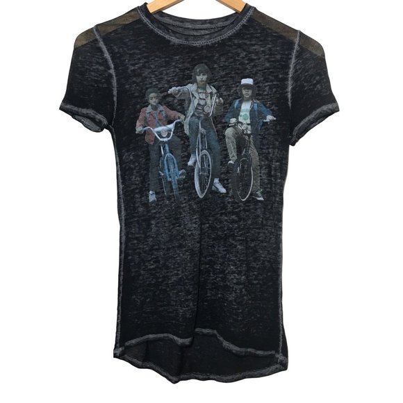 STRANGER THINGS High Low Burnout Tee Size X-Small - Picture 1 of 4